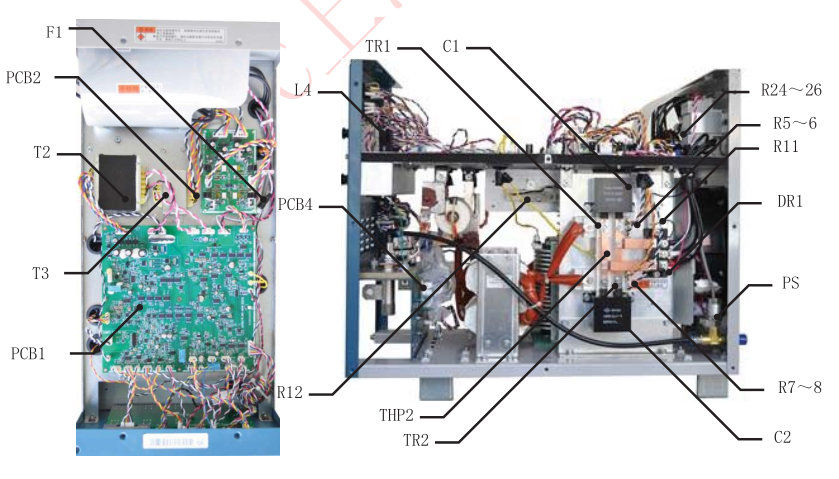 OTC氬弧焊機VRTP400部品配置圖-側(cè)面 OTC氬弧焊機VRTP400部品配置圖-側(cè)面